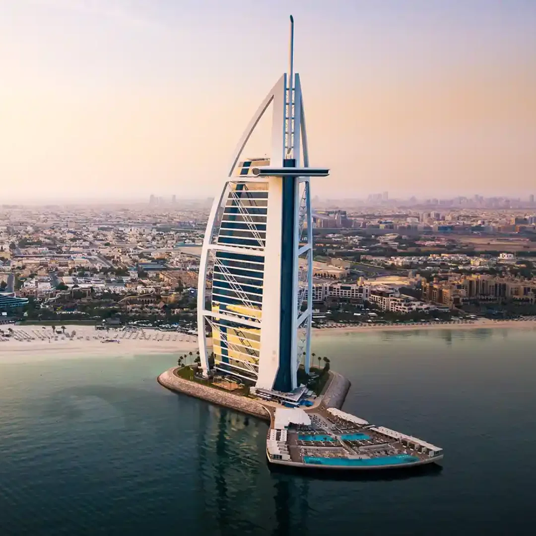 picture showing outside beach and view of burj al arab hotel