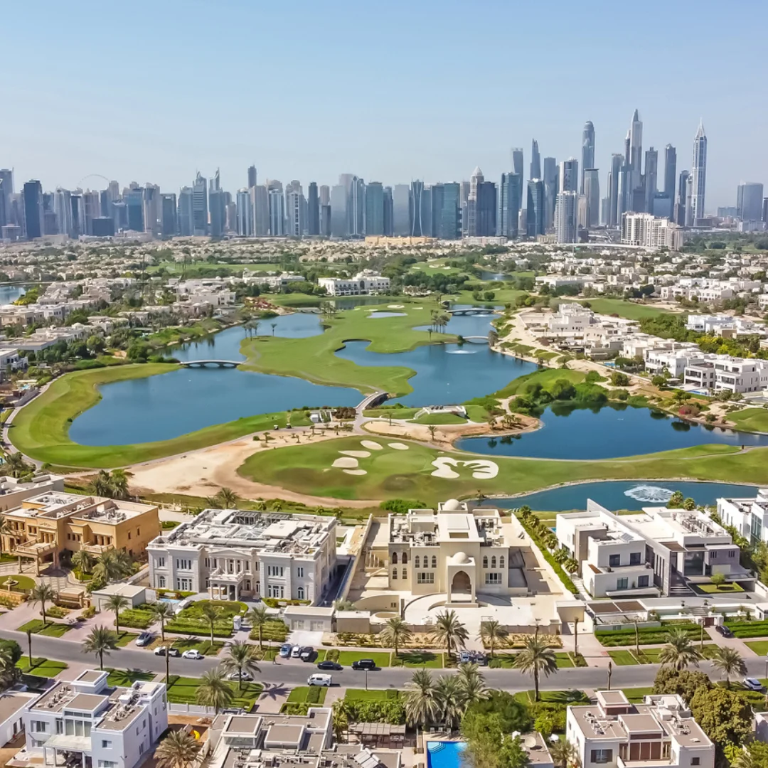 picture showing view of Emirates Hills dubai Area