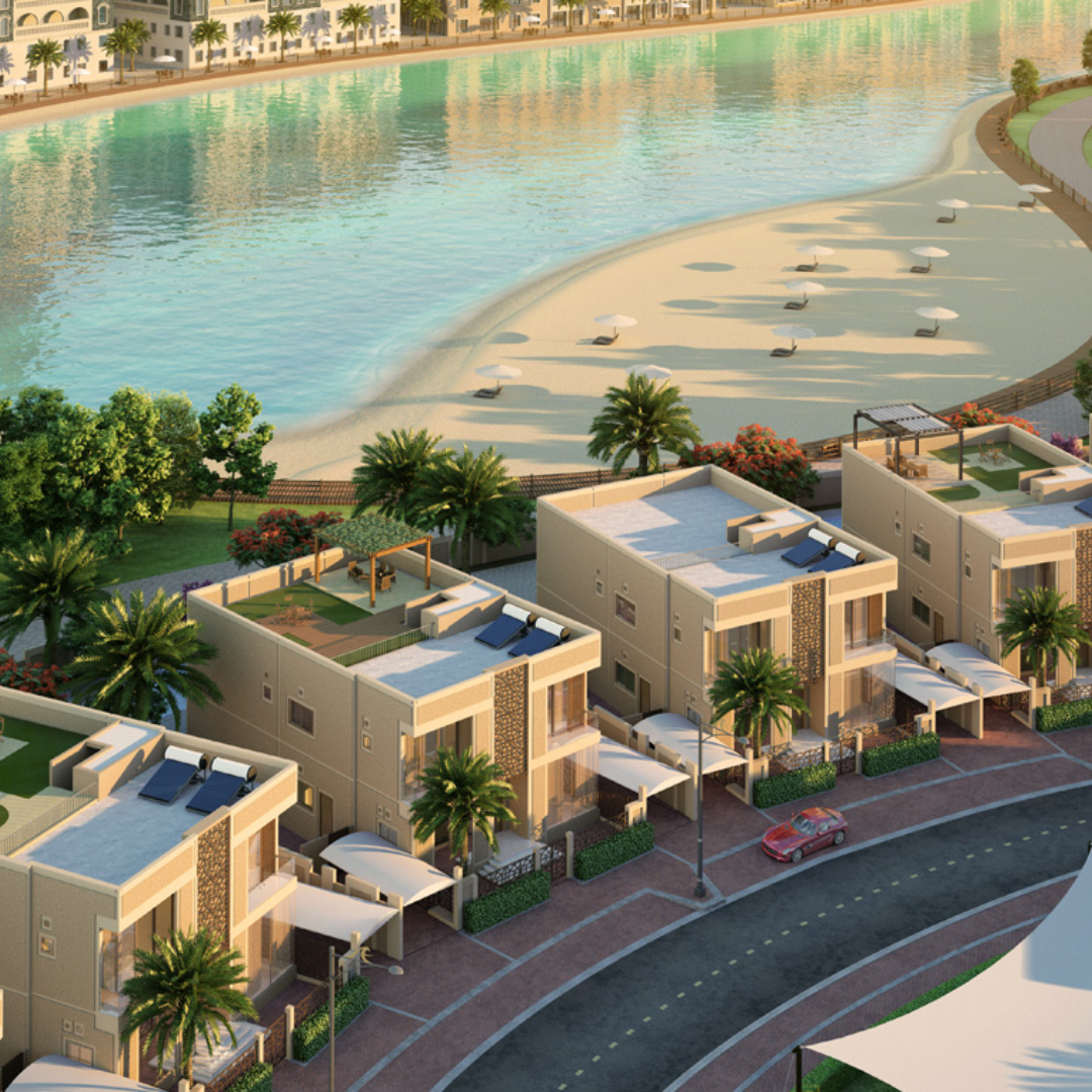 picture showing Buildings luxury villas in falcon city area village Dubai